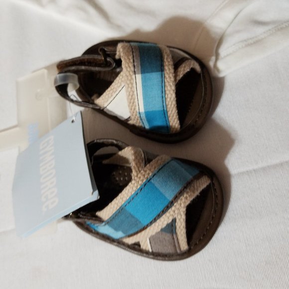 Gymboree Little Surfer Dude 0-3 Month NWT Bodysuit & Shorts, size 01 Sandals. - Picture 3 of 3